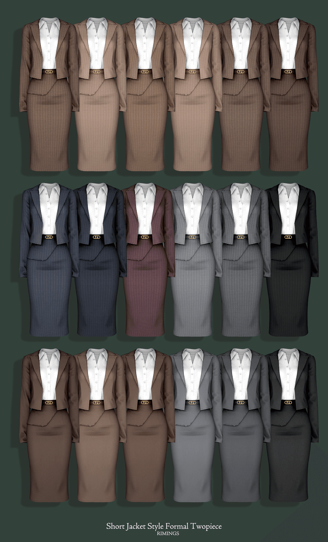 Галерея мода Деловой костюм Short Jacket Style Formal Twopiece #1